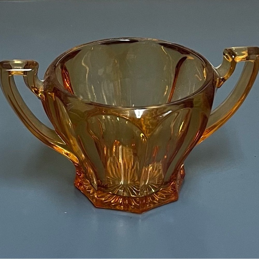 Vintage Westmoreland Glass Company amber colored candy dish